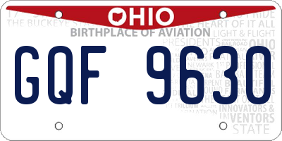 OH license plate GQF9630
