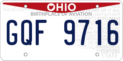 OH license plate GQF9716