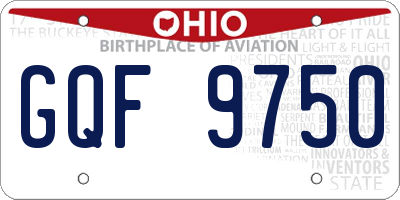 OH license plate GQF9750