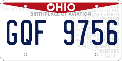 OH license plate GQF9756