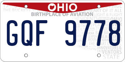 OH license plate GQF9778