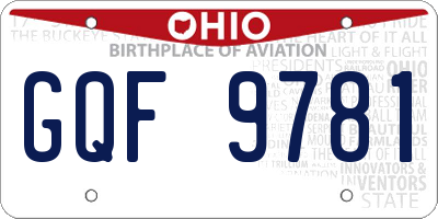 OH license plate GQF9781