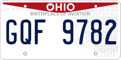 OH license plate GQF9782