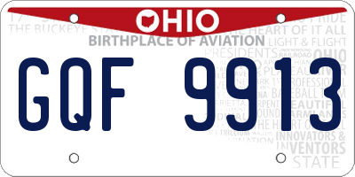 OH license plate GQF9913