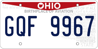 OH license plate GQF9967