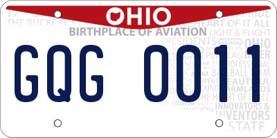 OH license plate GQG0011