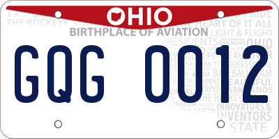 OH license plate GQG0012
