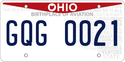 OH license plate GQG0021