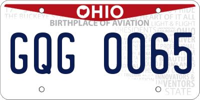 OH license plate GQG0065