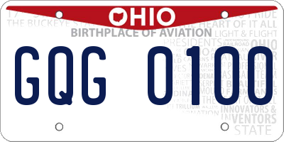 OH license plate GQG0100