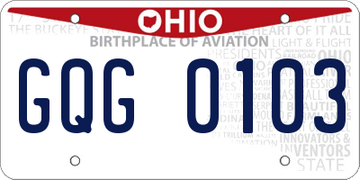 OH license plate GQG0103