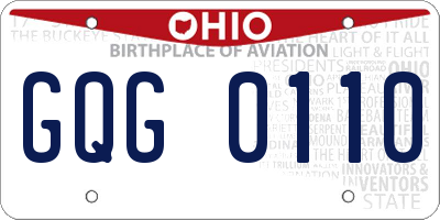 OH license plate GQG0110