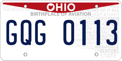 OH license plate GQG0113