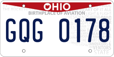 OH license plate GQG0178