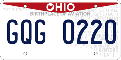OH license plate GQG0220