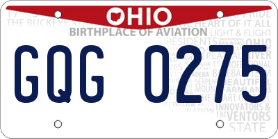 OH license plate GQG0275