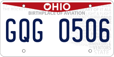 OH license plate GQG0506