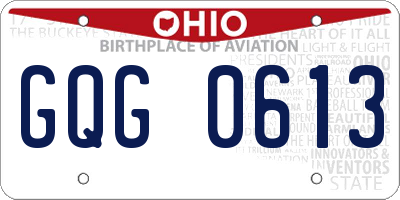 OH license plate GQG0613