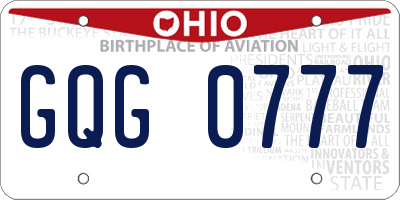 OH license plate GQG0777
