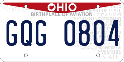 OH license plate GQG0804
