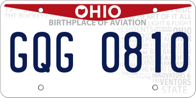 OH license plate GQG0810