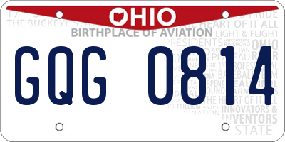 OH license plate GQG0814