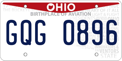 OH license plate GQG0896