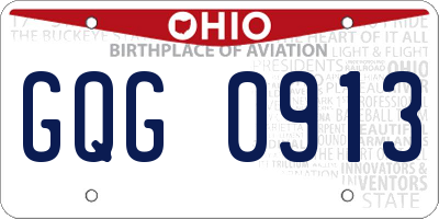 OH license plate GQG0913