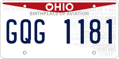 OH license plate GQG1181