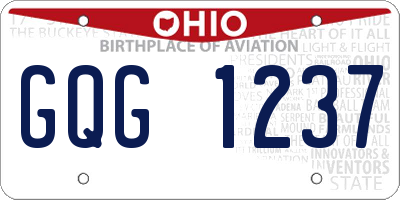 OH license plate GQG1237