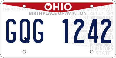 OH license plate GQG1242