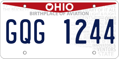 OH license plate GQG1244