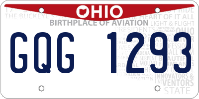 OH license plate GQG1293