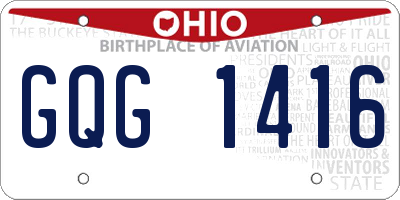 OH license plate GQG1416