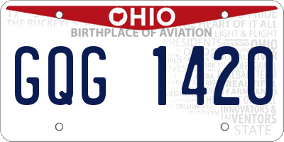 OH license plate GQG1420