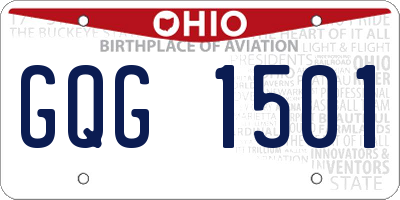 OH license plate GQG1501