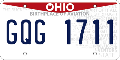 OH license plate GQG1711