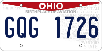 OH license plate GQG1726