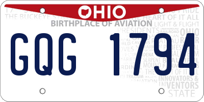 OH license plate GQG1794