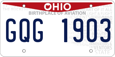 OH license plate GQG1903