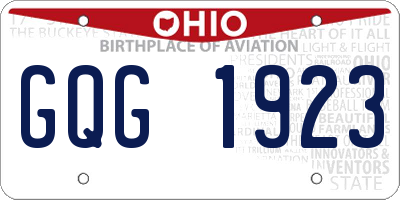 OH license plate GQG1923