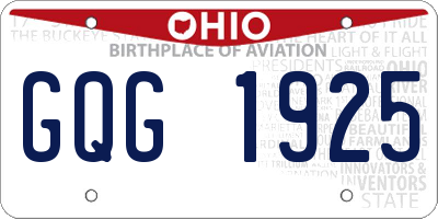 OH license plate GQG1925