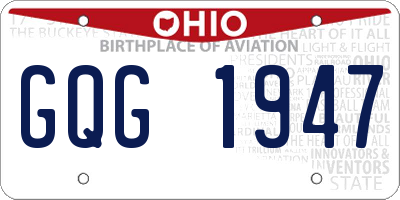 OH license plate GQG1947
