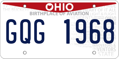 OH license plate GQG1968
