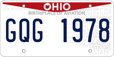 OH license plate GQG1978