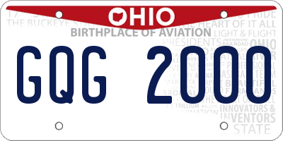 OH license plate GQG2000