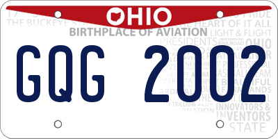 OH license plate GQG2002