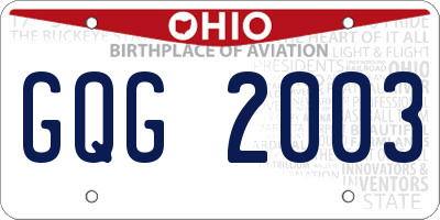 OH license plate GQG2003