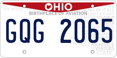 OH license plate GQG2065