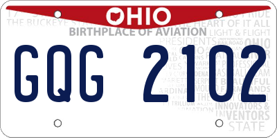 OH license plate GQG2102